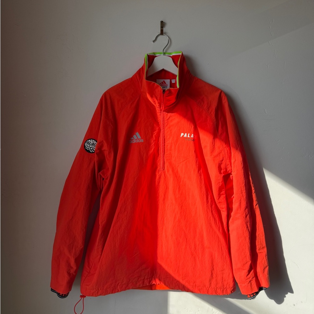 2020 Palace Adidas Golf Quarter Zip Jacket Orange Windbreaker Jacket Size Large